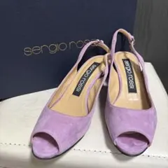 セルジオロッシ　パープルスエード　バックスリング　パンプス　サンダルのサムネイル
