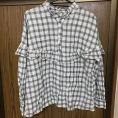 サマンサモスモス 柄 アソート フリル ブラウス コットン チェック柄