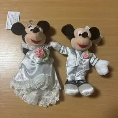 ミッキー・ミニー ウェディングぬいぐるみセット　レトロ