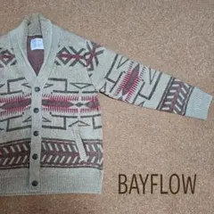 BAYFLOW 幾何学模様 ニットカーディガン サイズ4