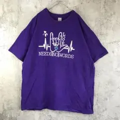 Y4610古着　Tシャツ 紫　90s Y2K