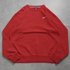 NIKE ナイキ スウェット 古着 スウッシュ 刺繍 L 赤 16399