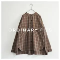 ORDINARY FITS クラシック チェックシャツ ブラウン FREE