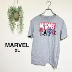 USA直輸入【マーベル】Tシャツ ロゴ入り グレー 半袖