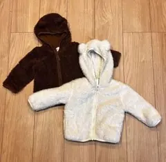 H&M 西松屋　80M くまみみ　パーカー　もこもこ　キッズ　2色セット