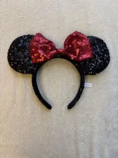 【美品】ディズニー　ミニー　スパンコール　カチューシャ