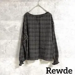 Rewde チェック柄 長袖ブラウス ネイビー L 311のサムネイル