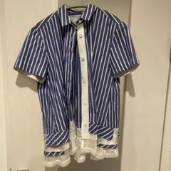 sacai サカイ　ストライプ 半袖シャツ SCW-010のサムネイル