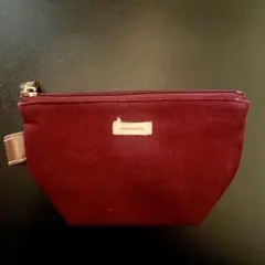 MAMAIKUKO ファスナー付きコーデュロイ化粧品ポーチ