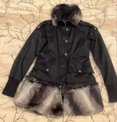 ファー付きミリタリーモッズコート 2WAY ファー襟付きモッズコート