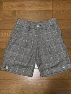 チェック柄ハーフパンツ 女児150cm 秋冬物　ウエストアジャスター付き