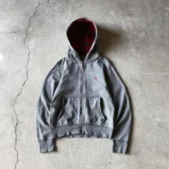 Polo Ralph Lauren ポニー刺繍 ジップパーカー グレー 短丈 M