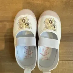 プリンセスキャラクター 上履き ホワイト/ピンク　15センチ
