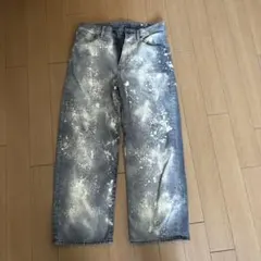ペイントスプラッシュ ワイドレッグデニムパンツ