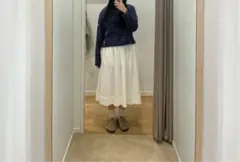 GALLEGO DESPORTESホワイトフレアスカート（コットン刺繍）