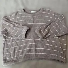 韓国子供服　anggo XL 長袖　ブラウンストライプ
