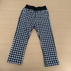 ブラック・ホワイトチェック 裏起毛ロングパンツ95cm