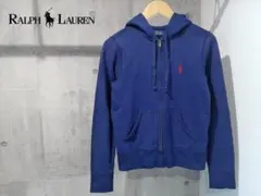 ポロ ラルフローレン ポニー刺繍 ジップパーカー レディースM パーカー 紺