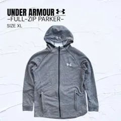 【美品】アンダーアーマー フルジップパーカー XLグレー速乾性◎伸縮性◎通気性◎