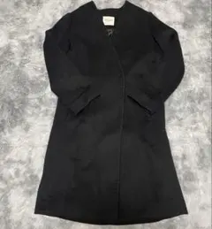 FREAK'S STORE ブラック ロングコート　ノーカラー