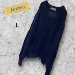 Jantzenジャンセン　ニット　US古着　USA製　ネイビー　Ｖネック　古着のサムネイル