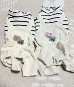 犬服 サロペット つなぎ ボーダー M S 小型犬