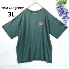 トムとジェリー　半袖カットソー　クルーネック　バックプリント　刺繍ロゴ　 3Lのサムネイル