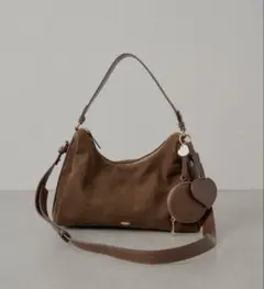 Chico ポーチチャーム付きスエードコンビボストンバッグ