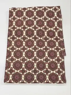 名古屋帯 花柄 クリーム色 赤色