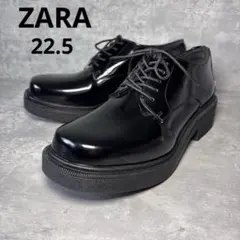 【極美品】ザラ ZARA ダービーシューズ　レースアップ 厚底 ローファー　黒