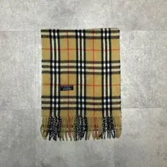 バーバリーBURBERRYマフラー茶ノバチェックウール定番イングランド製