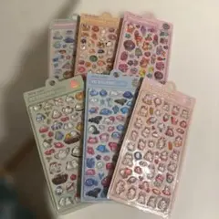 3Dステッカー 6セット 動物・食べ物デザイン