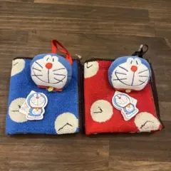 【新品未使用】ドラえもん　マスコット付き　タオルハンカチ　２枚