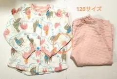 【Combi mini】アルパカ柄 キルト生地 長袖パジャマ 120サイズ