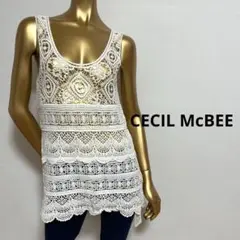 【2565】CECIL McBEE エンブロイダリー ノースリーブ トップス