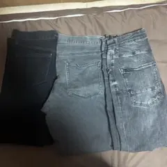 ブラック・グレー デニムパンツ 2本セット