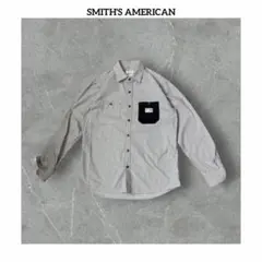 ★ 90s スミスアメリカン　ストライプ　配色ポケット　長袖　オーバー　シャツ