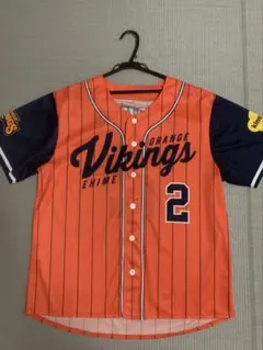【ベースボールシャツ】愛媛オレンジバイキングス 古野拓巳選手 2番