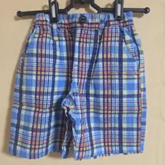 新品 BREEZE チェック柄ハーフパンツ 110cm