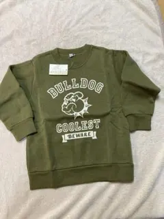 BULLDOG プリントトレーナー 110cm カーキ