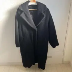 ボア素材 ロングコート ブラック