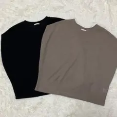GU ループヤーンウエストタックT(ノースリーブ) XL ブラック、プラウンのサムネイル