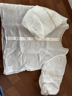 ホワイト シアー バルーンスリーブシャツ