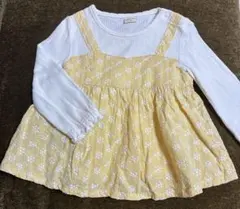 SIMPLE FREE トップス　チュニック　90 長袖　キャミ　ボタン　黄色