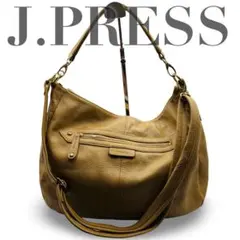 J.PRESS ジェイプレス ショルダーバッグ ホーボー レザー キャメル 本革のサムネイル