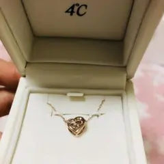 4°C ネックレス　ハート　ピンクゴールド
