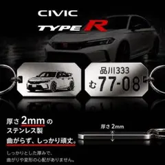 シビック TYPE R FL5 専用 愛車シルエット　極厚ステンレス製