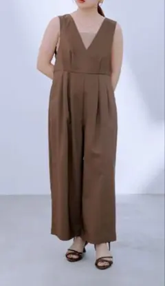 cohina バックリボンツータックオールインワン　ショート