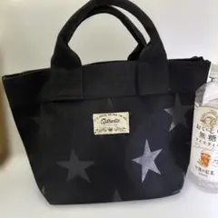 トートバッグ 星柄 スター 黒 ブラック