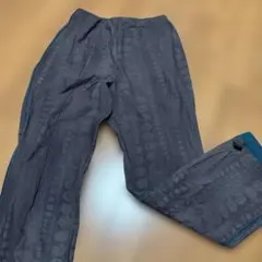 ダークグレー ドット柄パンツ ウエストゴム